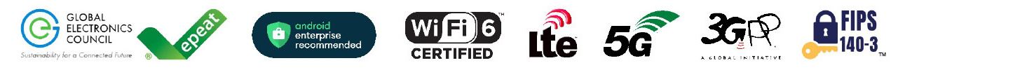 TC101 enterprise certifications (Android Enterprise, Wi-Fi, 5G, FIPS)