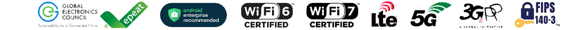 TC201 enterprise certifications (Android Enterprise, Wi-Fi, 5G, FIPS)